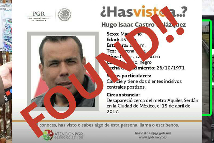 El activista Hugo Castro fue localizado con vida