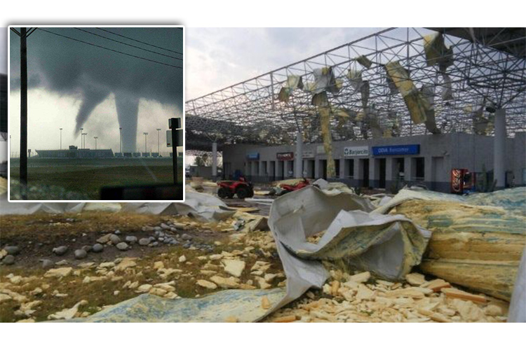 Tornado provoca cierre de puente fronterizo de Nuevo Laredo [VIDEO]