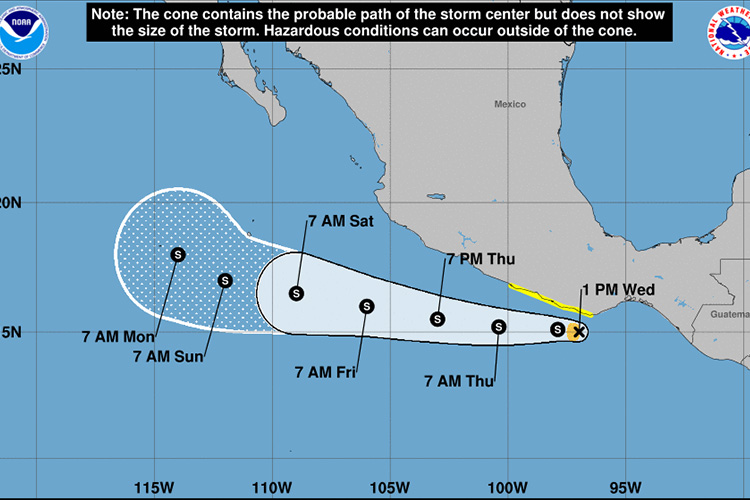 Oaxaca y Guerrero ahora en la mira de la tormenta tropical "Ramón"