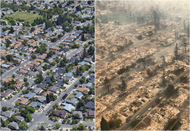 Hasta el momento más de mil 500 casas y negocios han quedado totalmente calcinados, mientras que 30 mil personas han sido evacuadas.