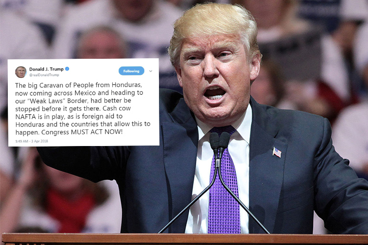 Trump dirigió este martes sus críticas a la caravana de inmigrantes provenientes de Centroamérica y amenazó con sancionar a Honduras.