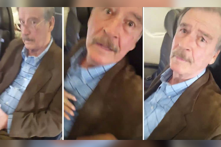 A través de una grabación difundida en redes sociales, se puede observar el momento en el que la mujer enfrenta a Vicente Fox y asegurar que AMLO le va a quitar su pensión.