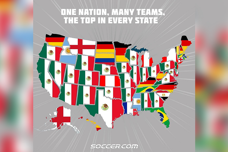 El futbol mexicano domina en buena parte de Estados Unidos, al menos las ventas de playeras de la selección azteca lo demuestra.