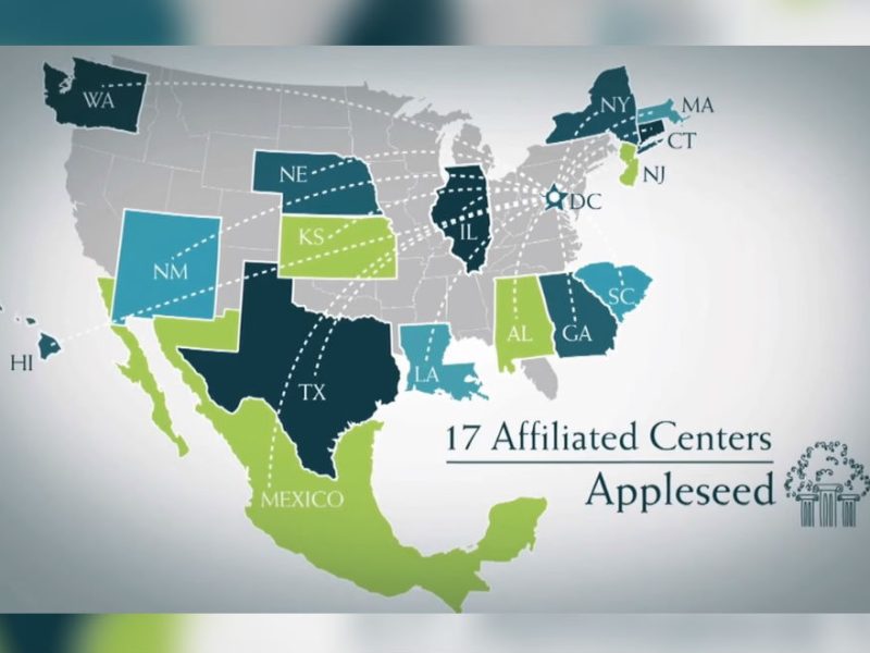 La Fundación Appleseed cuenta con una red de 17 centros en Estados Unidos y México, los cuales atienden problemas sociales