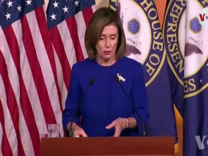 Nancy Pelosi, presidenta de la Cámara de Representantes de EE.UU., enviaría el miércoles al Senado los artículos de juicio político al presidente Donald Trump.
