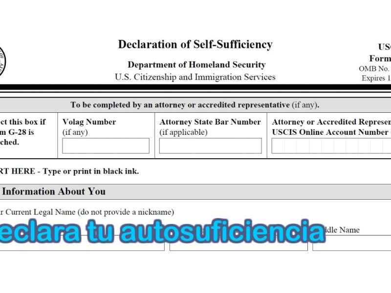Formulario I-944 Declaración de Autosuficiencia carga pública USCIS