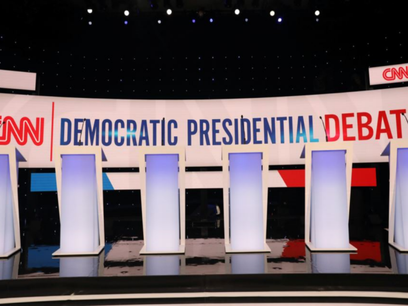 Escenario en el que tuvo lugar el debate entre precandidatos demcratas celebrado en la Universidad d