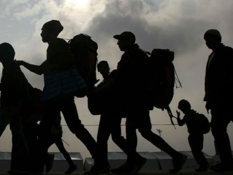 Migrantes caminado