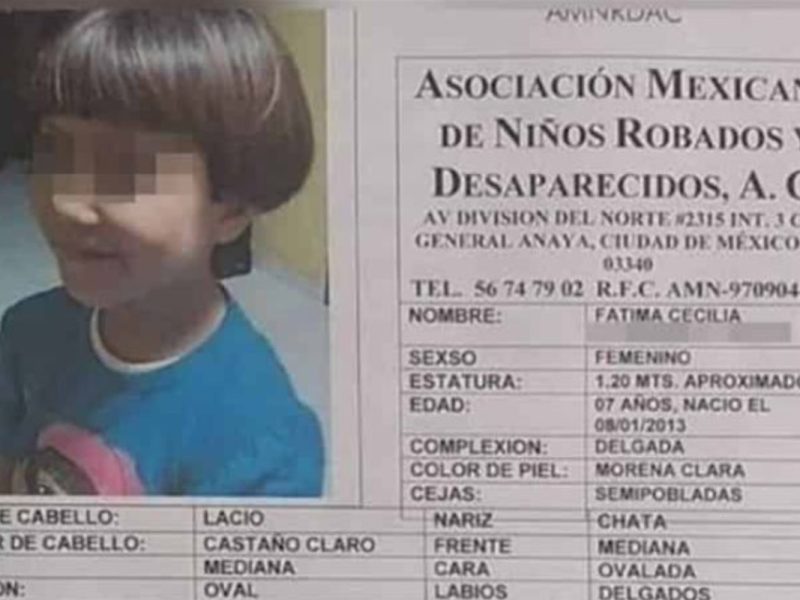 Boletín de búsqueda de Fátima Cecilia