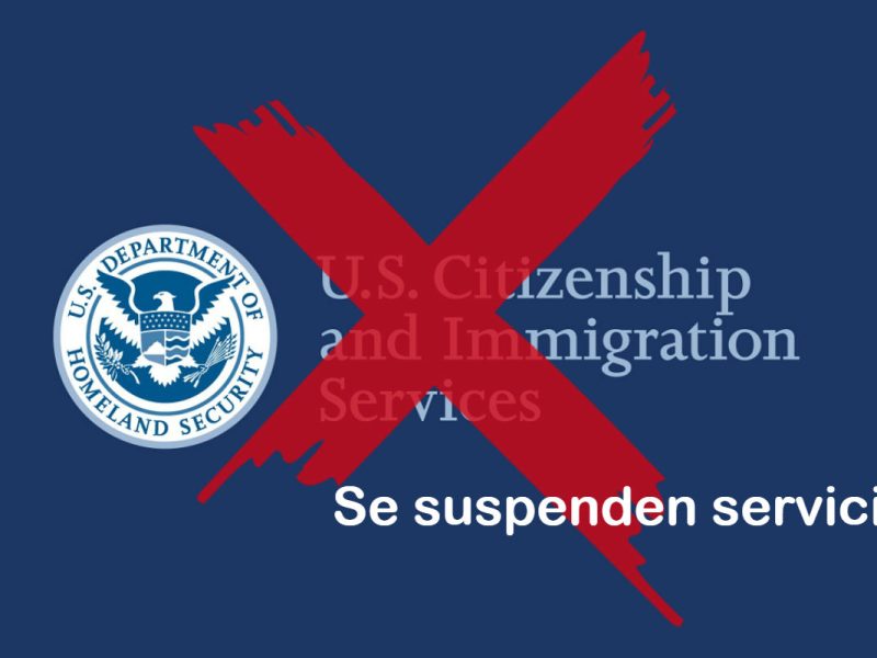 uscis suspende servicios