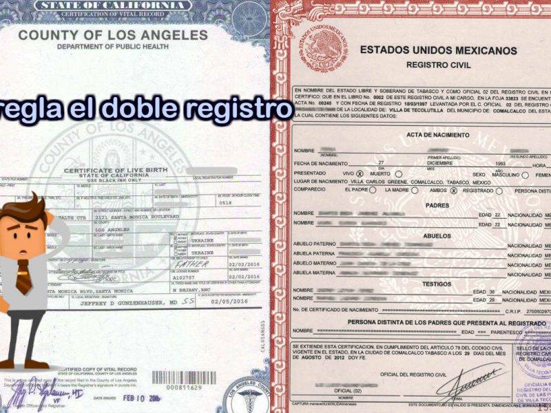 Arregla tu doble registro de acta de nacimiento