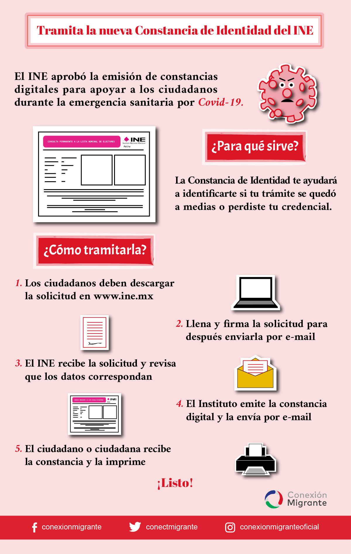 Tramita la nueva Constancia de Identidad del INE