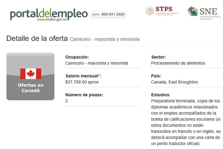 Trabajo en Canadá para carniceros mexicanos; pagan $37,788