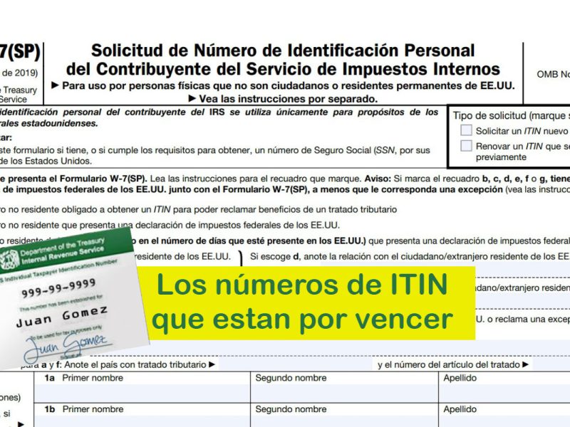 Números de ITIN que vencen en 2020