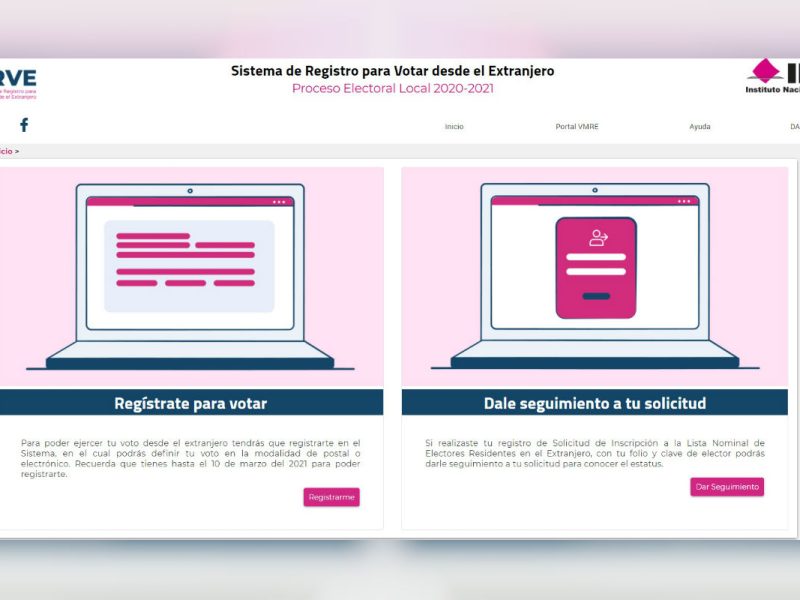 INE registro en la lista nominal para votar desde el extranjero