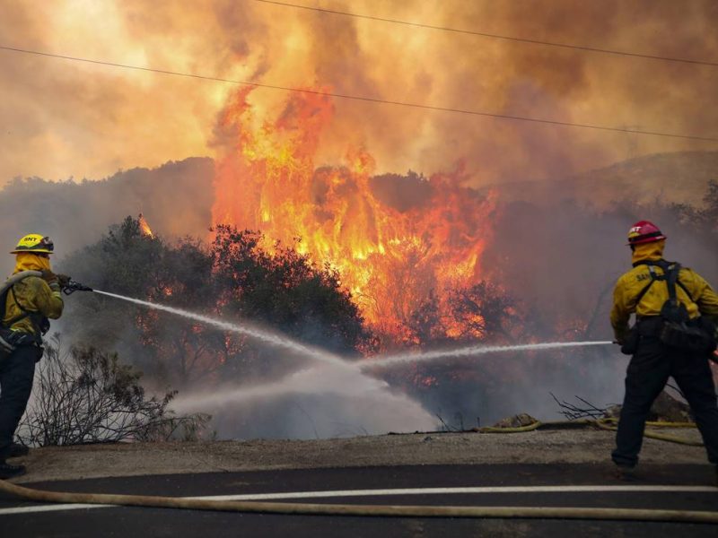 Bomberos siguen luchando contra los fuertes incendios que azotan a California desde hace semanas. Foto: AFP.