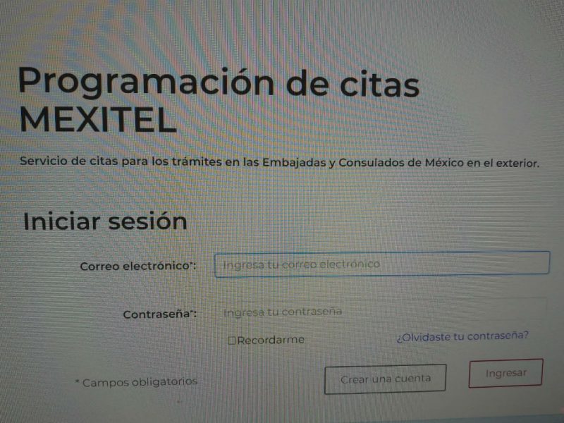 Mexitel citas SRE