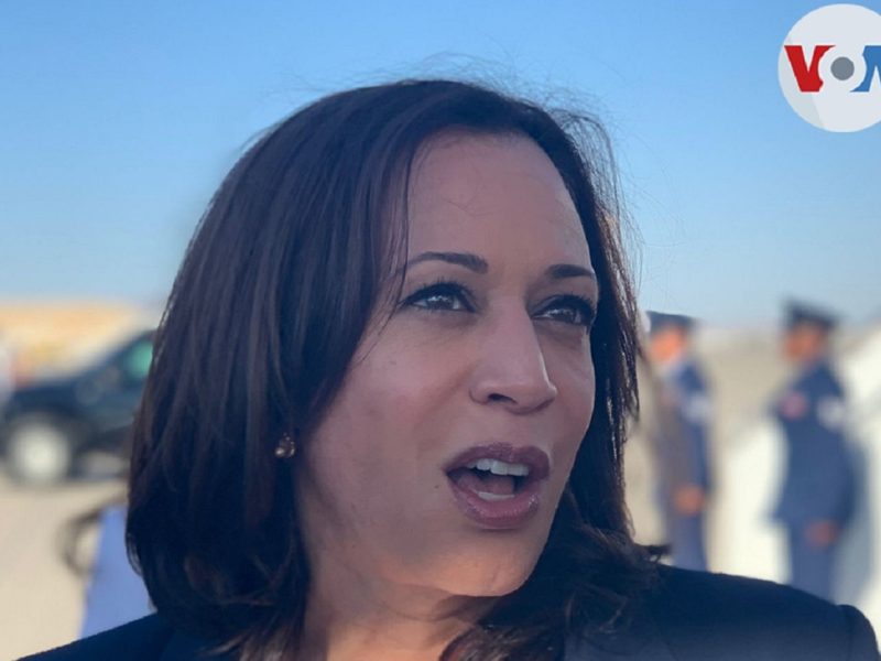 Kamala Harris durante su visita a El Paso, Texas.