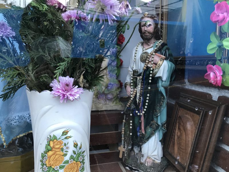 Imagen de San Judas Tadeo en un altar e la Magdalena Contreras, alcaldía al sur de la CDMX.