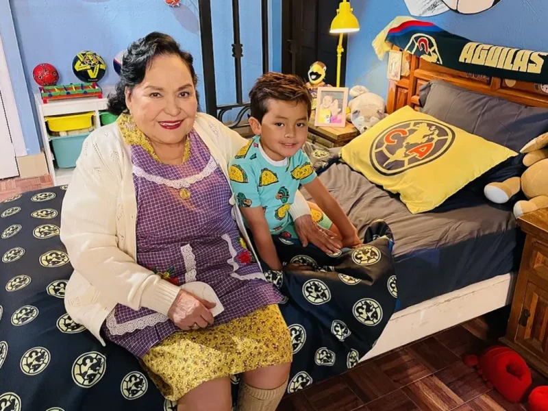 Carmen Salinas en el set de grabación de "Mi fortuna es amarte".