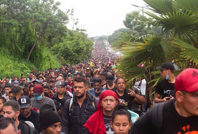 La caravana migrante que salió de Tapachula a principios de semana, quiere llegar a Estados Unidos. Foto: REUTERS