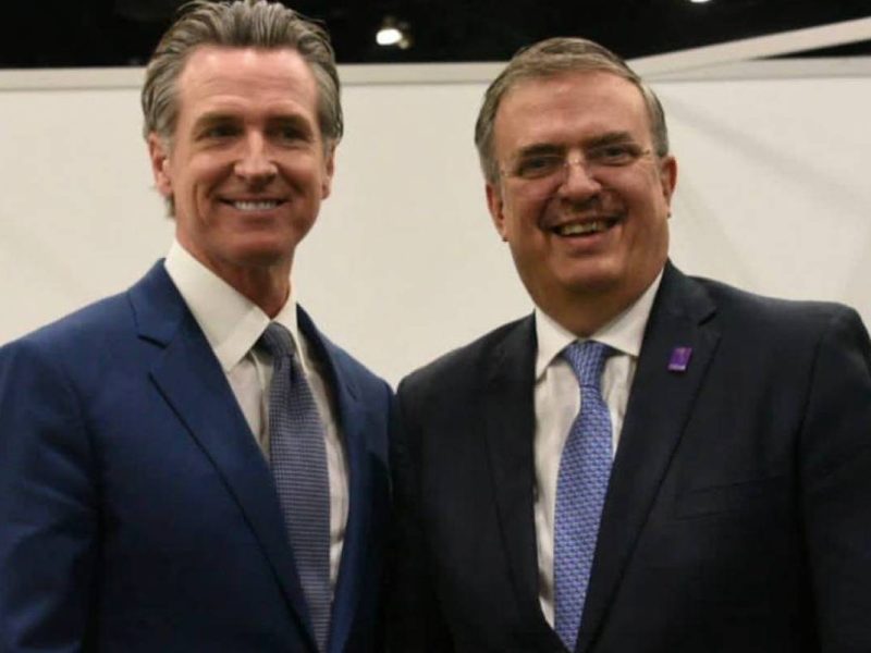 Marcelo Ebrard se reunión con Gavin Newsom, gobernador de California, para hablar sobre una colaboración con México.