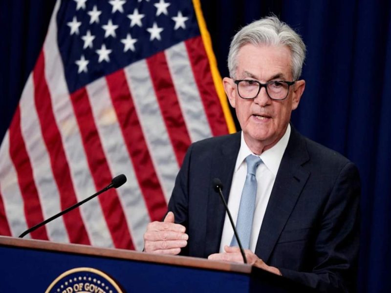 Jerome Powell, jefe de la Fed en Estados Unidos, ofrece una conferencia de prensa sobre la subida de tasas de interés, el 15 de junio de 2022.