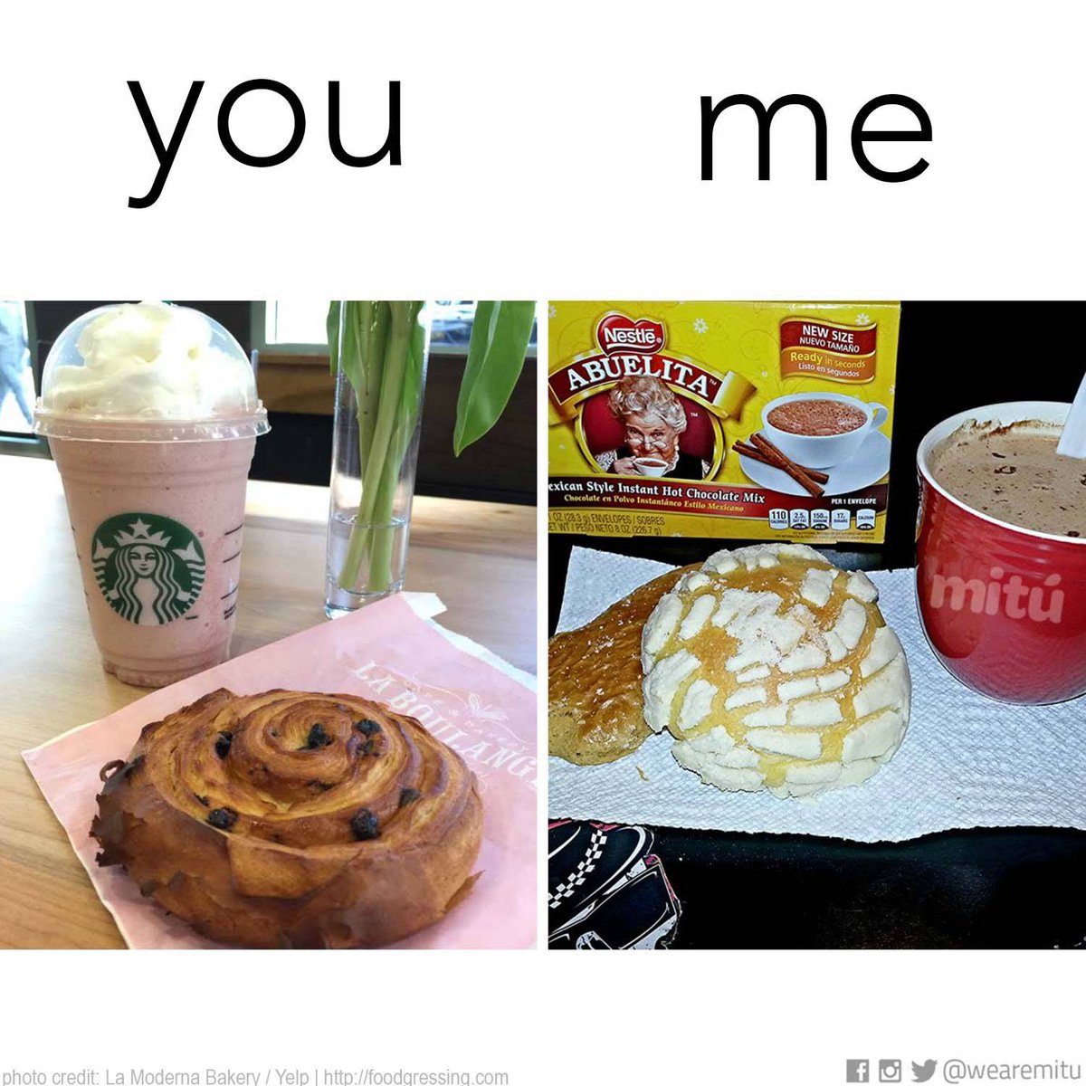 Pan dulce con chocolate calientito...