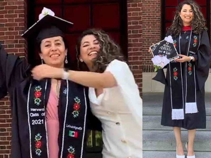 La migrante mexicana Nataly Morales se graduó de Harvard y agradeció a su mamá.