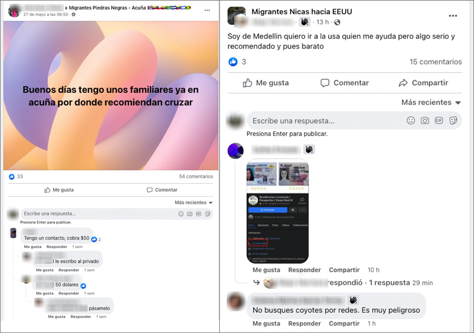 Ejemplo de cómo los coyotes estafan a los migrantes por WhatsApp. | Foto: Tech Transparency Project.