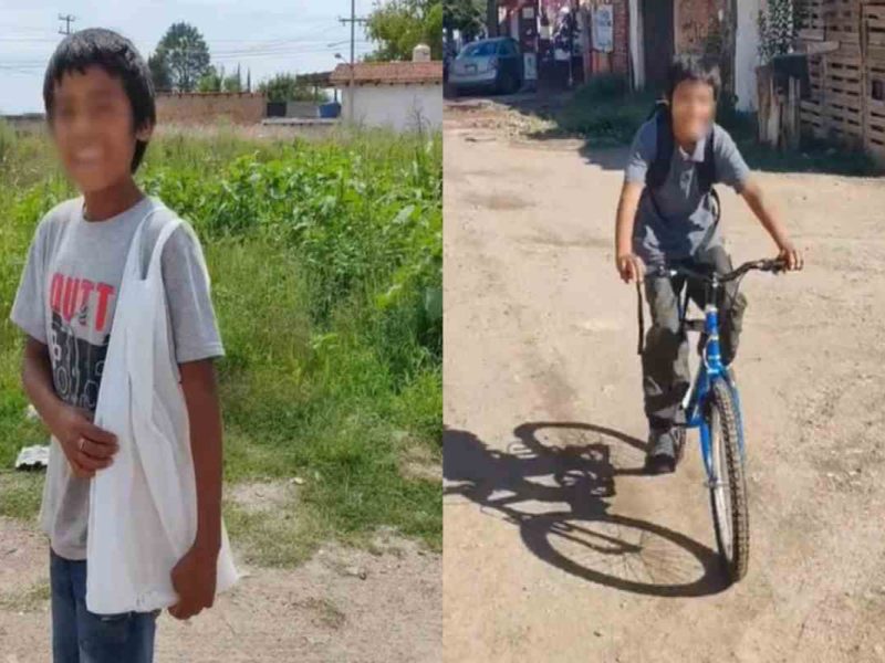 Niño mexicano recibió de regalo una bicicleta y mochila con útiles escolares para ir a la escuela.