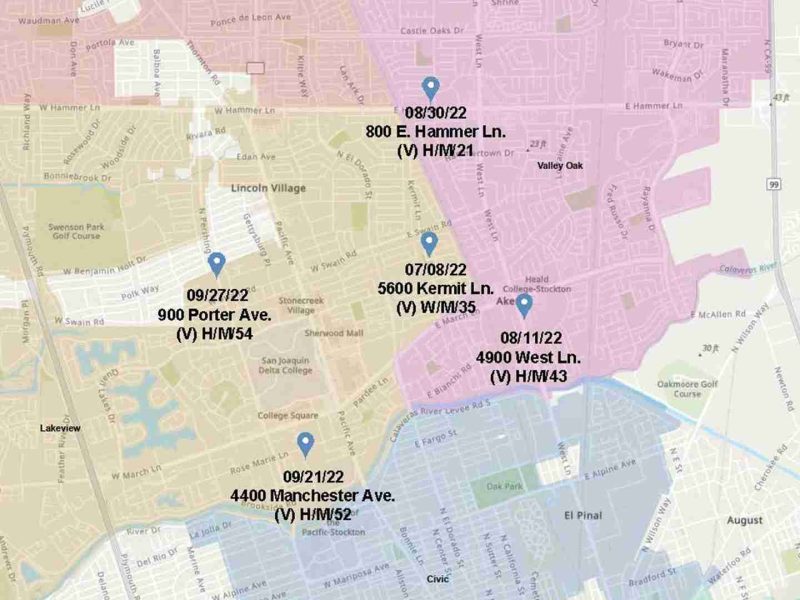 Te recomendamos evitar las zonas marcadas en el mapa.