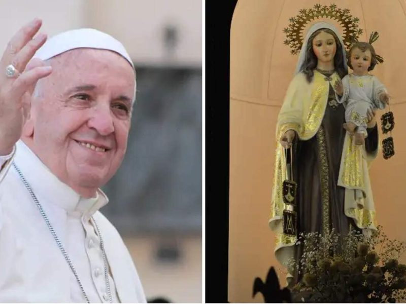 El Papa Francisco y la Virgen del Carmen. Crédito: Santiago Mejía LC/Rita Laura - Cathopic