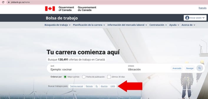 ¿Cómo buscar trabajo a través de la página canadiense “Job Bank” si soy extranjero? 