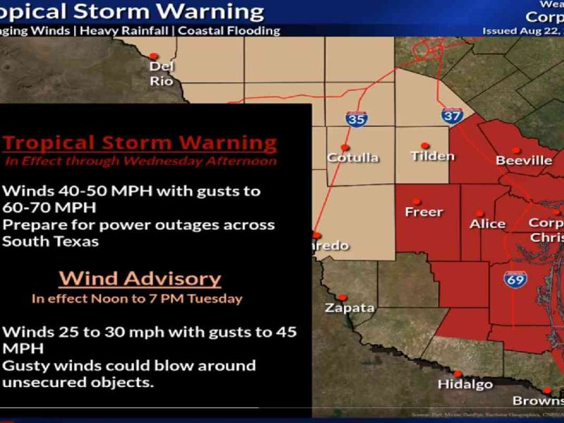 En el sur de Texas la tormenta Harold podría acumularse hasta las seis pulgadas.