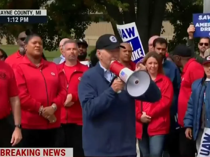 Joe Biden es el primer presidente en turno en unirse a una huelga