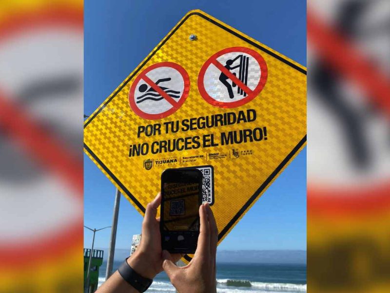 Colocan advertencias a migrantes por peligro de cruzar por Tijuana