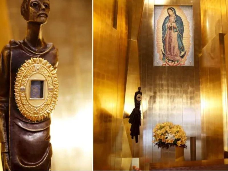 La catedral de Los Ángeles conserva un fragmento de la tilma original de la virgen de Guadalupe
