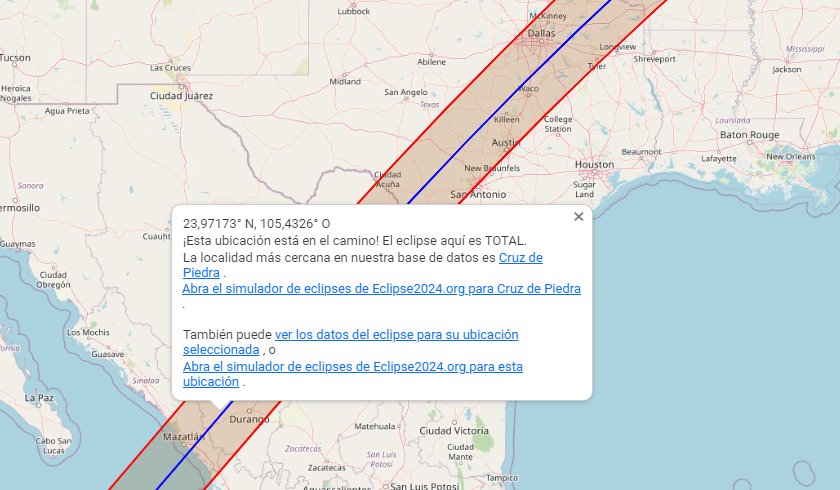 Simulador de eclipse solar 2024