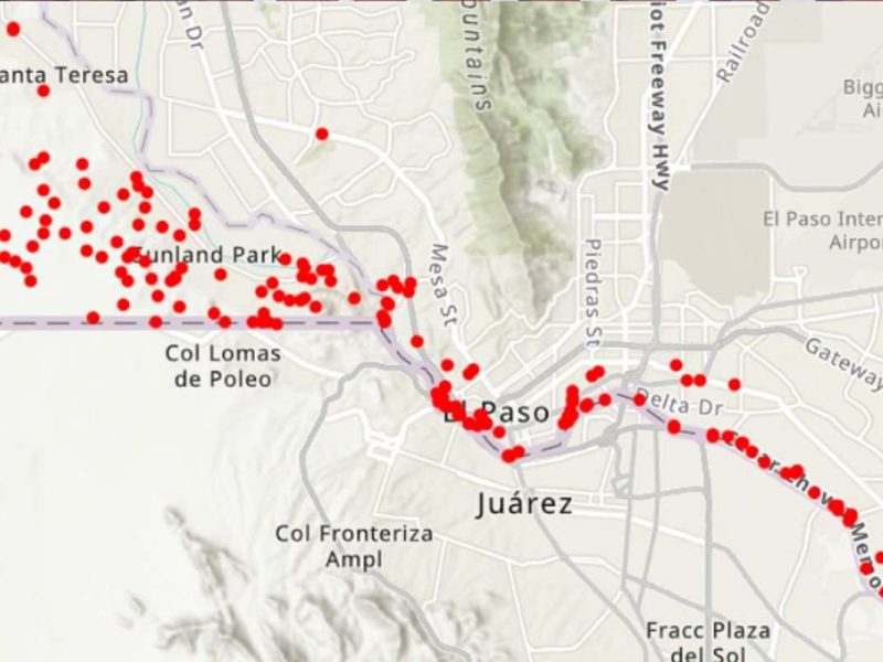 Las muertes de migrantes en El Paso se pueden ver representadas por el color rojo