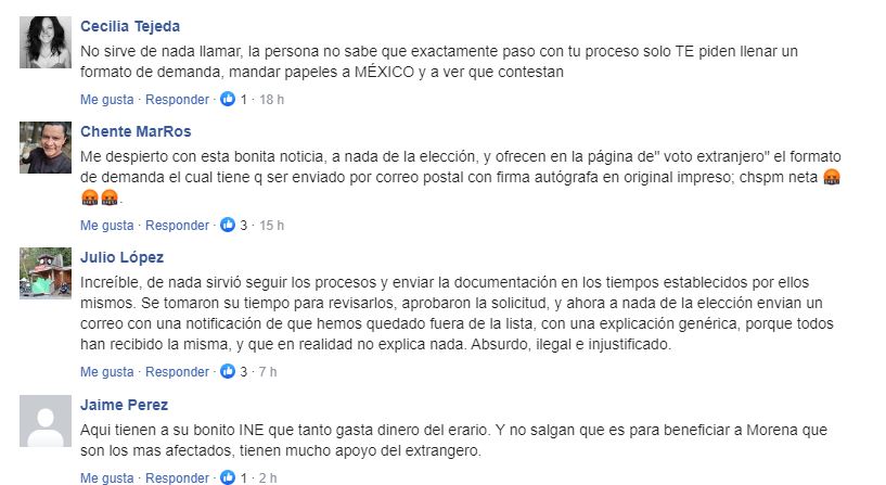 A pesar de la explicación del INE, migrantes cuyo registro para voto en el extranjero fue eliminado explicaron que hablar con las autoridades no les sirvió de nada.