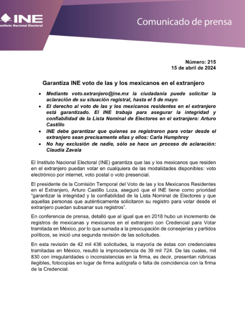 voto mexicano en el extranjero INE