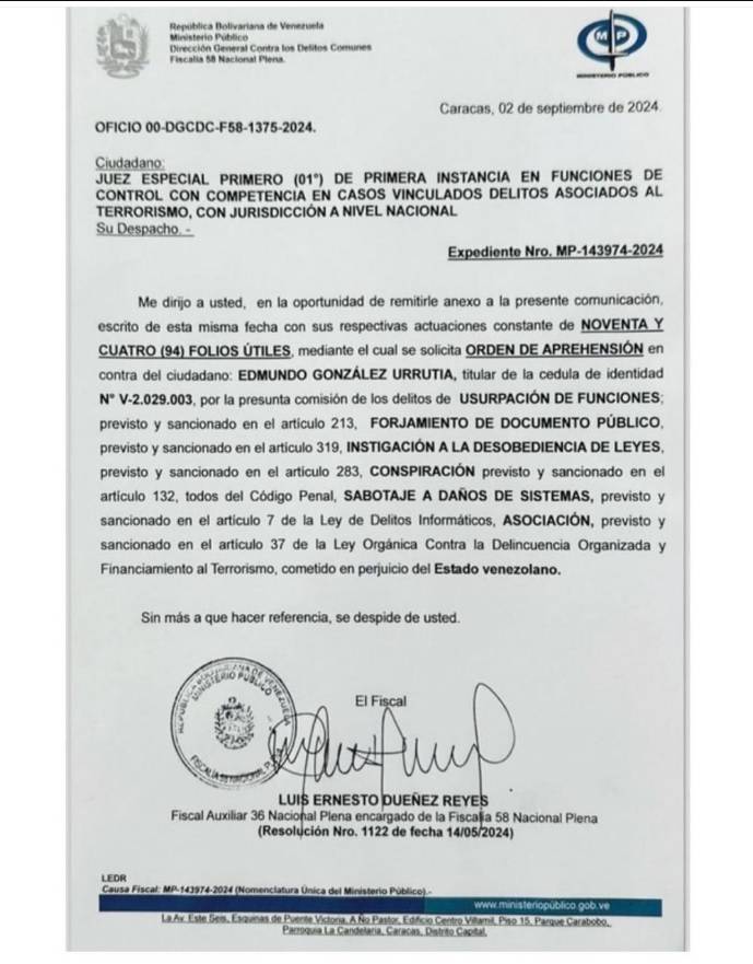 Qué sabemos de la orden de captura contra Edmundo González