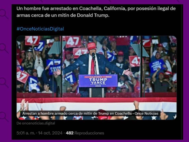hombre arrestado en mitin de trump en Coachella
