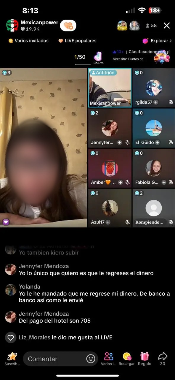 Christian Celina Palacios respondiendo de los cobros