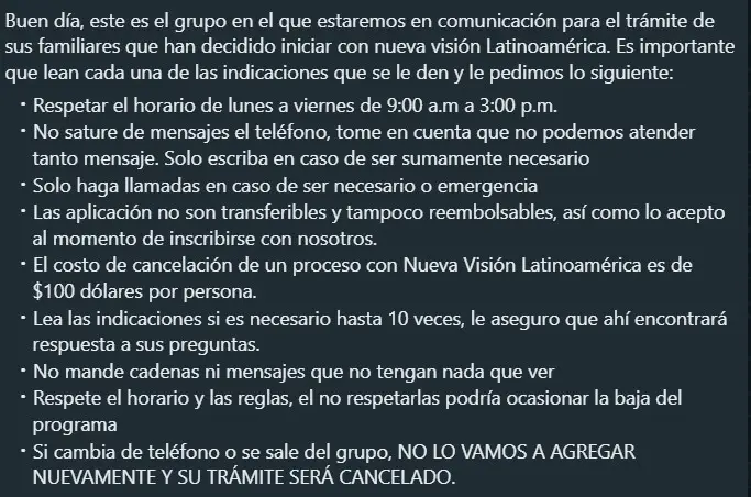Términos y servicios Nueva Visión Latinoamérica