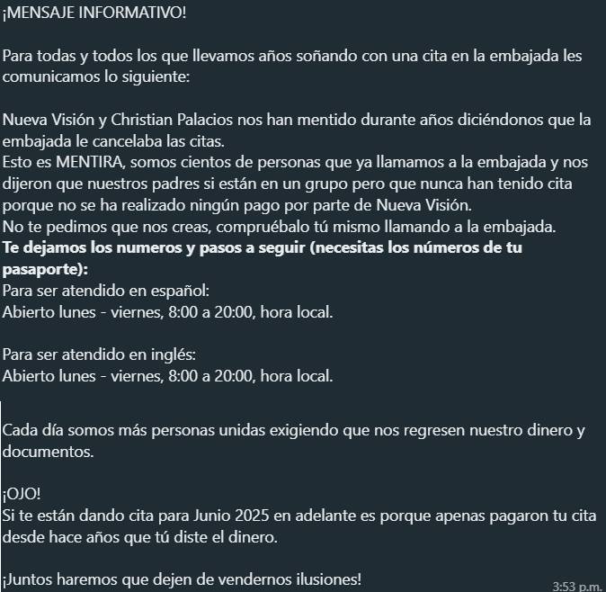 verificar si mi cita de la visa está pagada