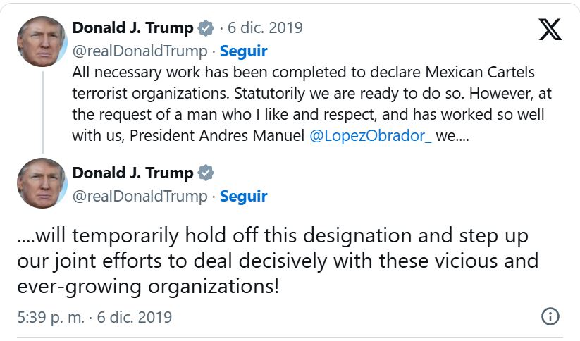 cárteles mexicanos terroristas