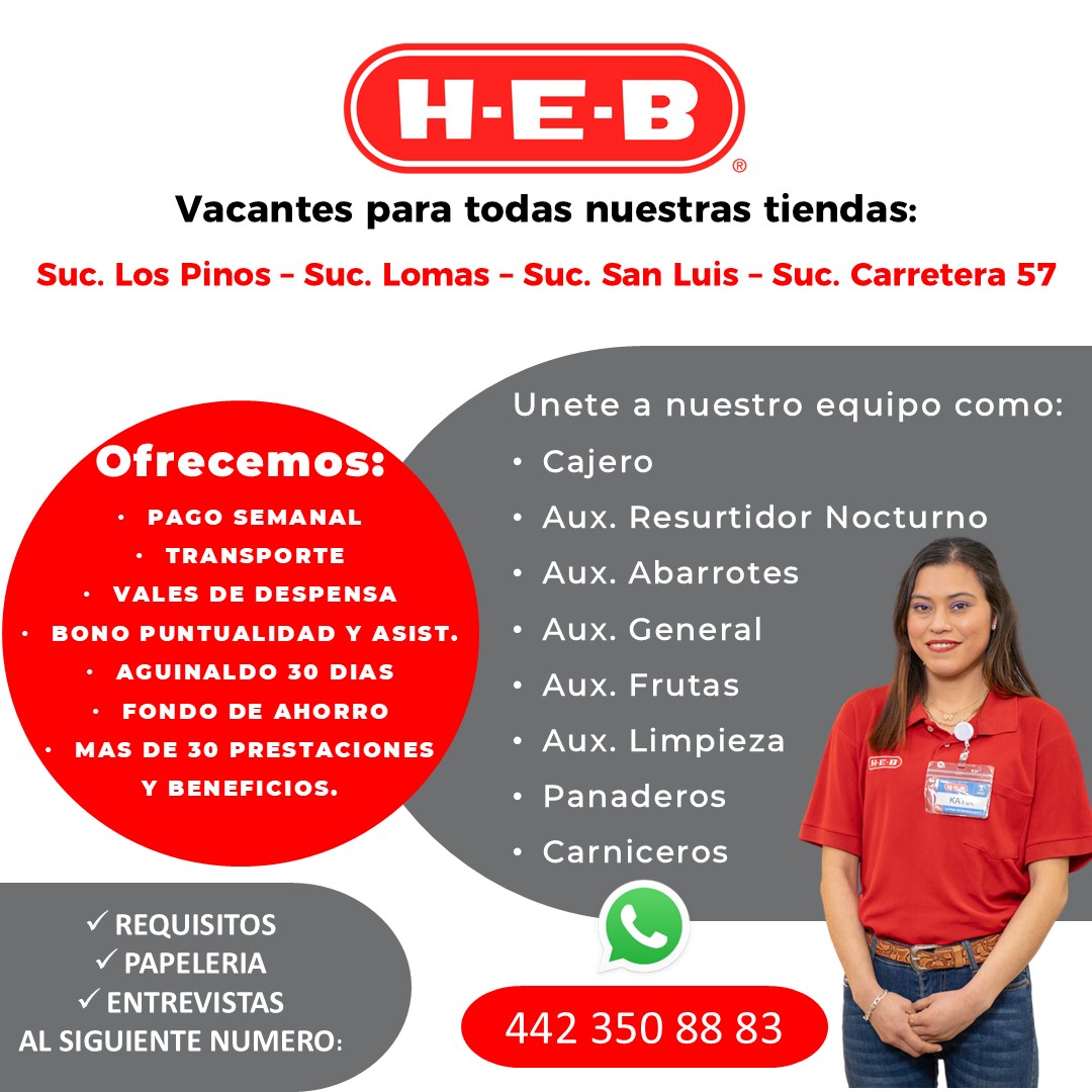  HEB es una de las tiendas de autoservicio que ofrece empleos para migrantes en San Luis Potosí | Foto: HEB