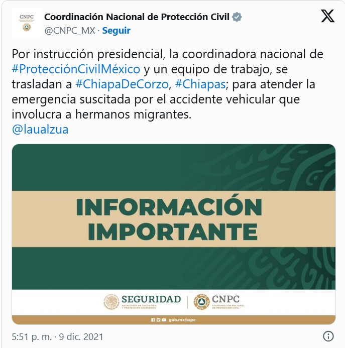 migrantes muertos en Chiapa de Corzo